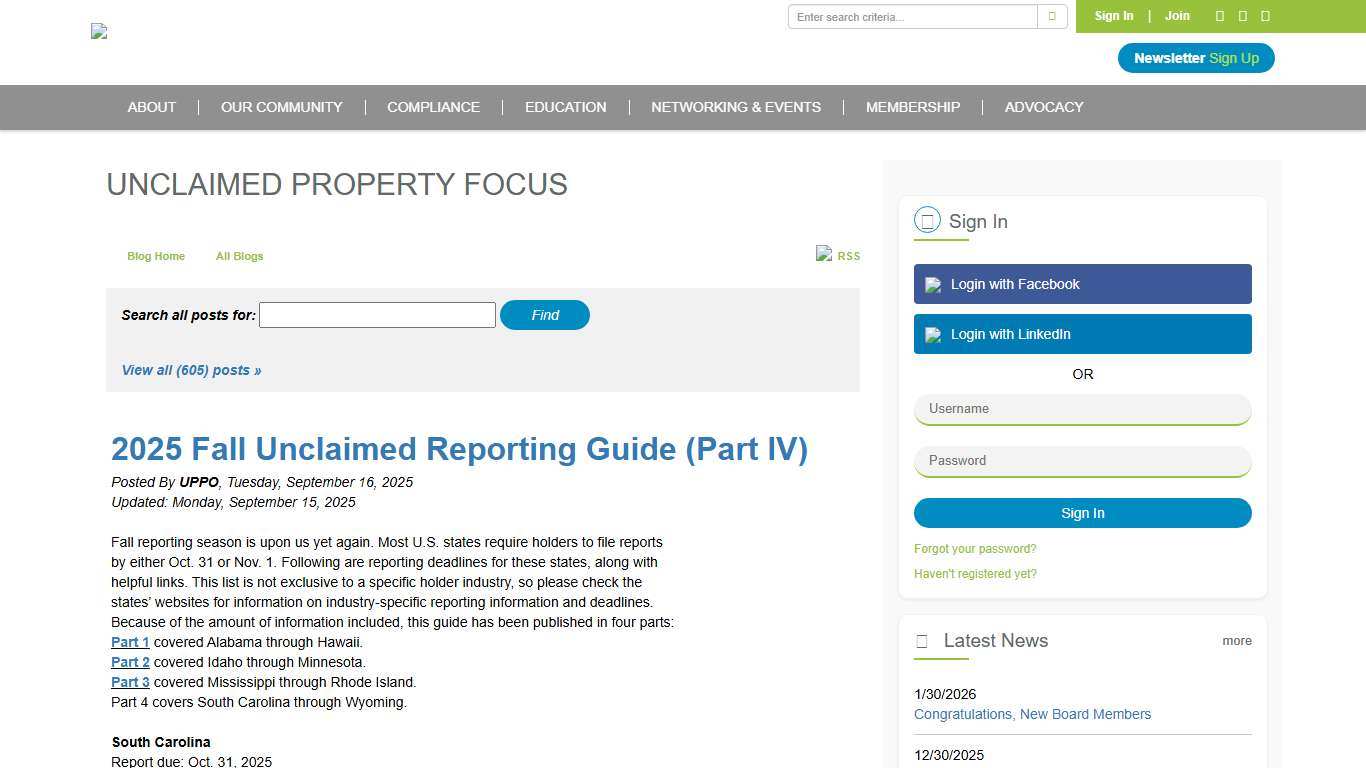 2025 Fall Unclaimed Reporting Guide (Part IV) - Unclaimed Property Professionals Organization